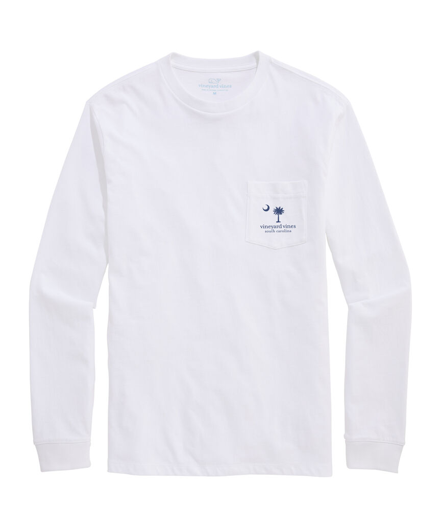OUTLET South Carolina Beach Signs Long-Sleeve Pocket Tee