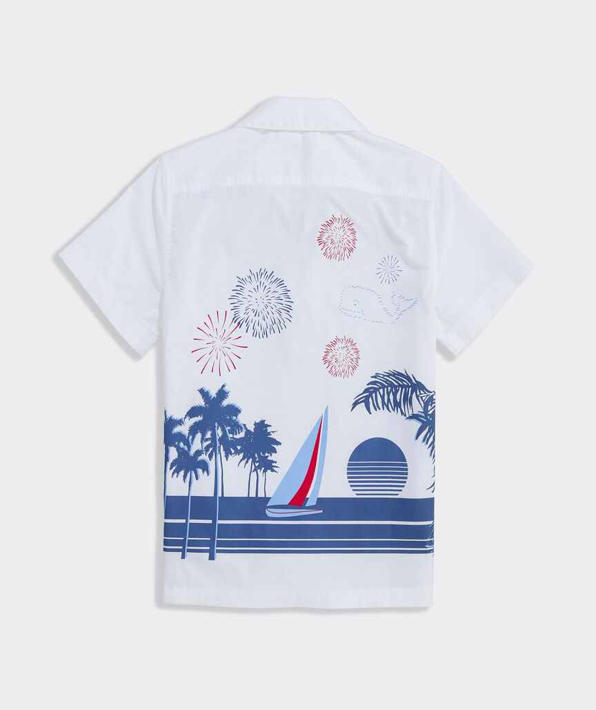 Boys' 4th Of July Scenic Short-Sleeve Cabana Shirt