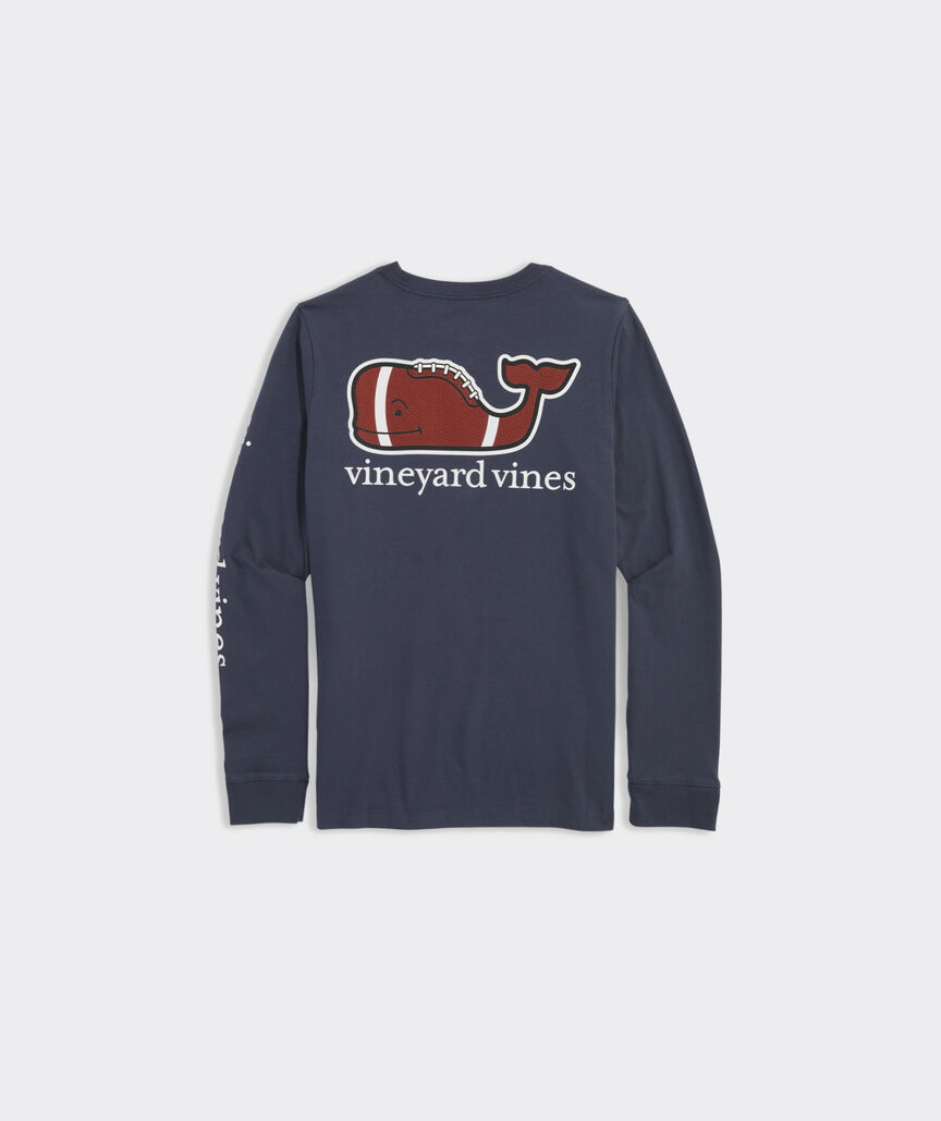 Shop Boys Football Whale Long Sleeve Pocket Tee At Vineyard Vines
