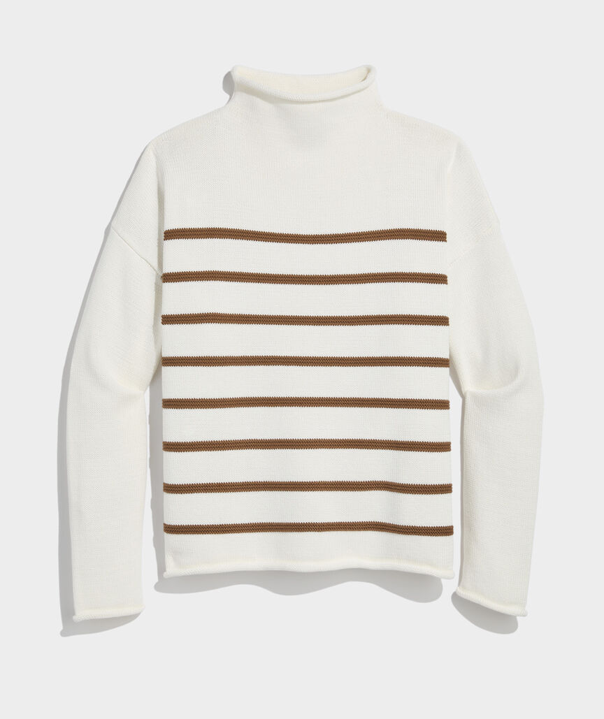 Katie Cotton Mockneck Stripe Sweater