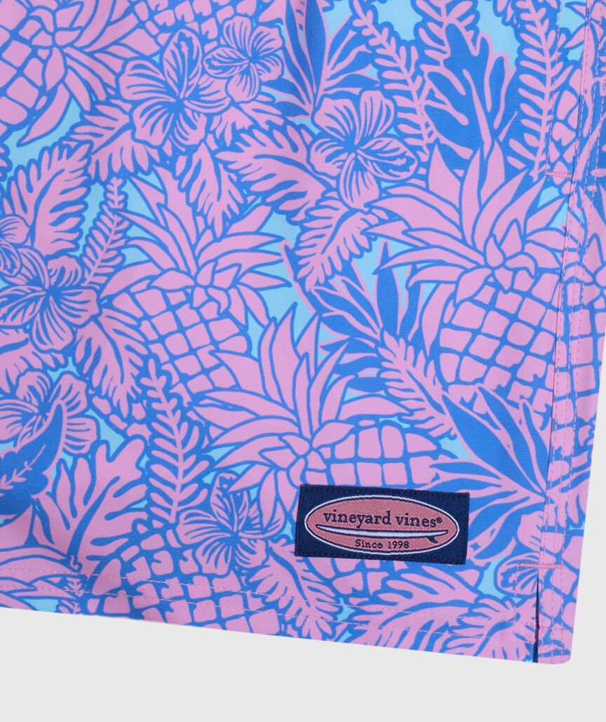 OUTLET 5 Inch Pineapple & Flower Chappy Swim Trunks