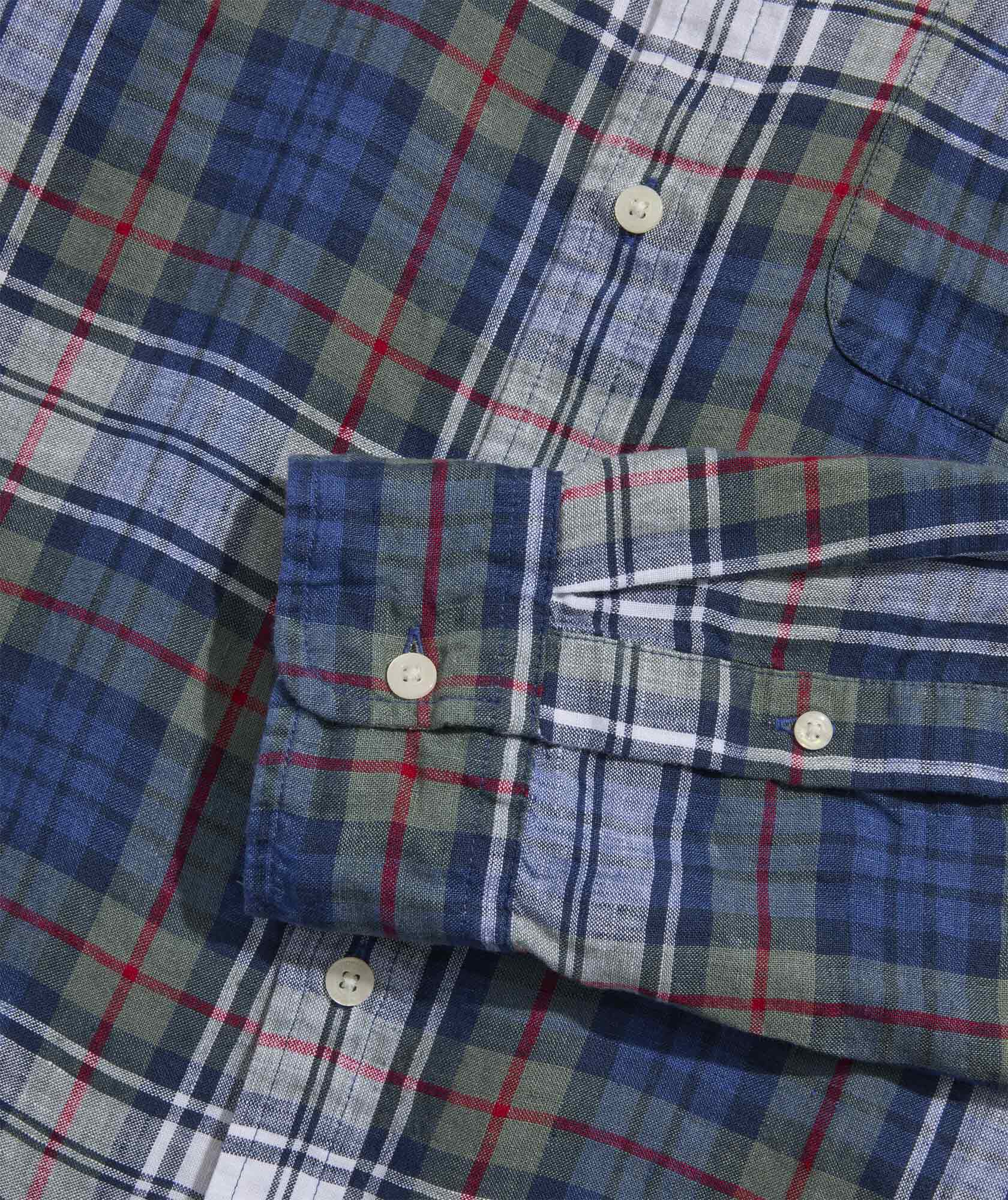 Tinsel Tides Plaid Linen Shirt