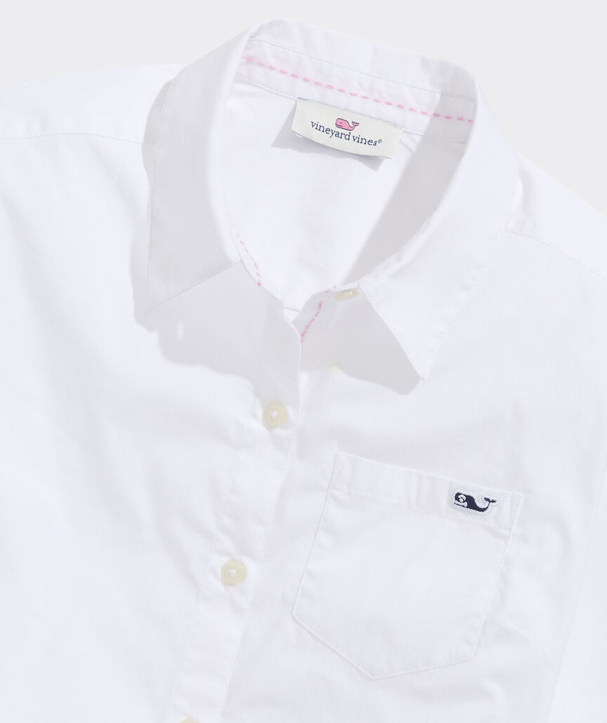 Girls' Poplin Button-Down