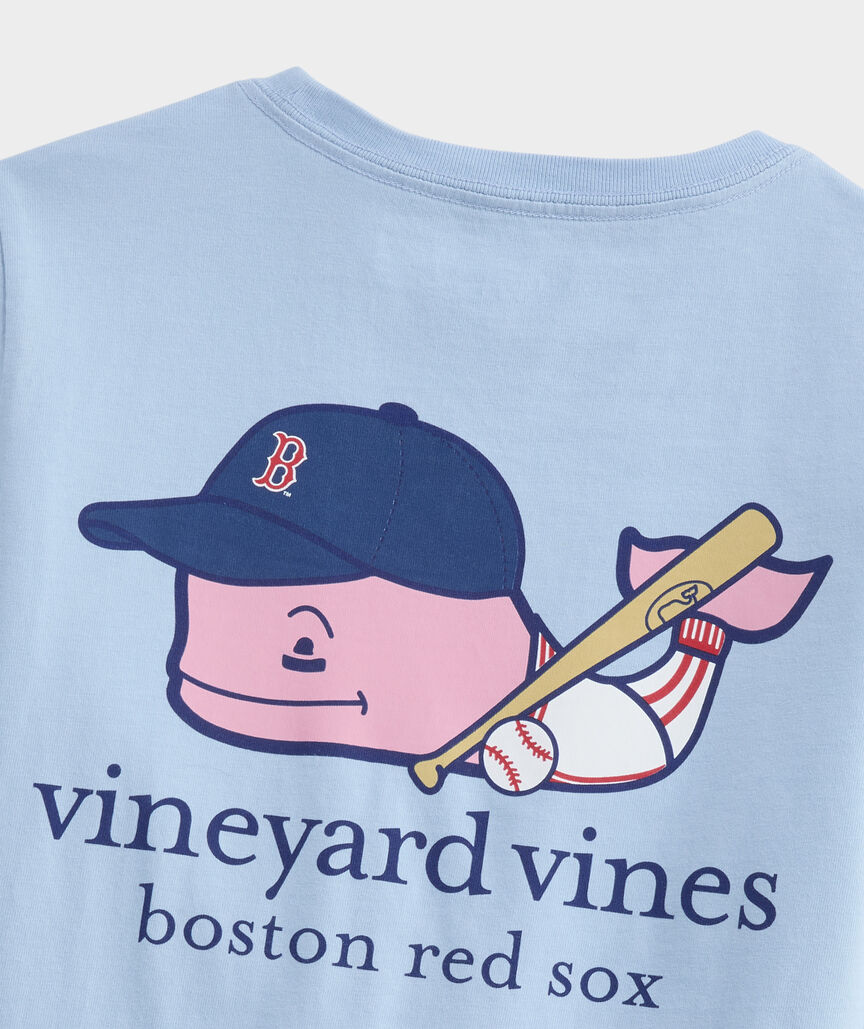 Kids' Boston Red Sox Baseball Whale Long-Sleeve Pocket T-Shirt