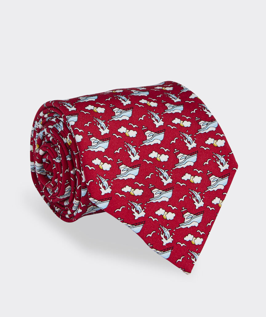 Marlin Fishing Silk Tie