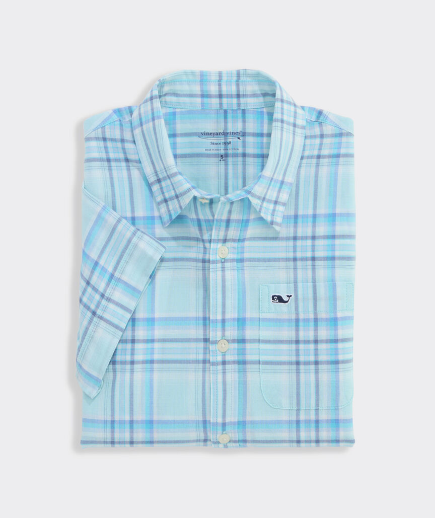 Boys' Cotton Bungalow Plaid Short-Sleeve Shirt