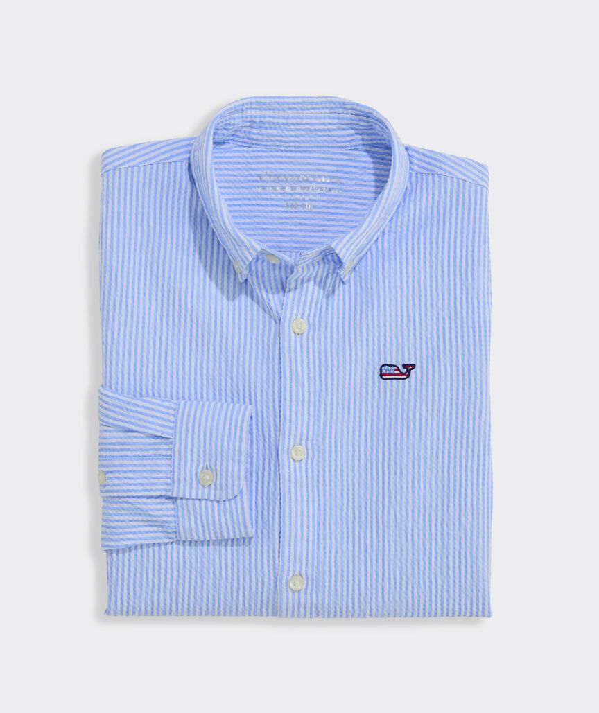 Boys' Performance Star Spangled Seersucker Featherweight Shirt