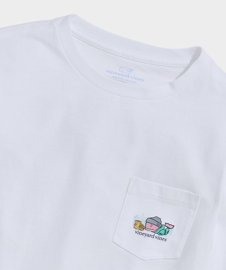 Kids' Ski Waffle Whale Long-Sleeve Pocket Tee