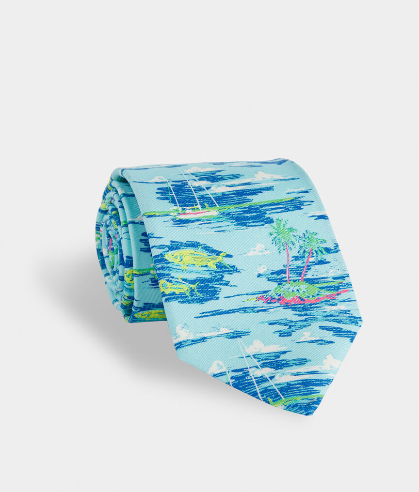 Ocean Scenic Printed Tie