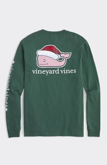 Vineyard Vines Women's Heathered Burgee Vintage Whale Long-Sleeve Pocket T-Shirt, Small, Cotton