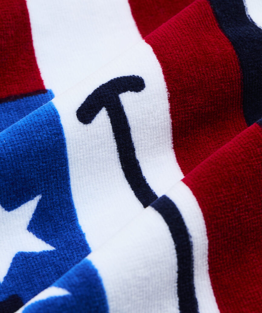 American Flag Whale Beach Towel