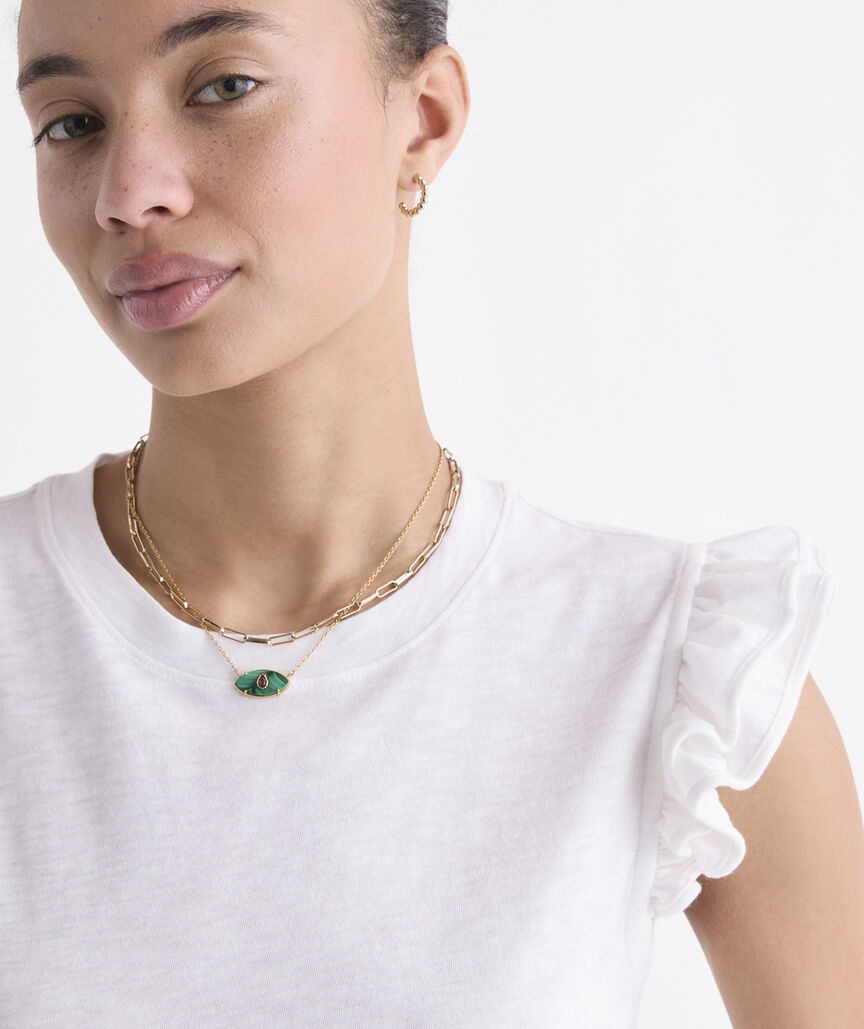 Flutter-Sleeve Slub Jersey Top