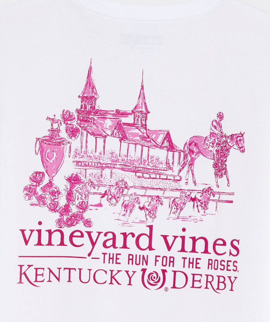 Kentucky Derby Women's Run For The Roses Scenic Short-Sleeve Pocket Tee