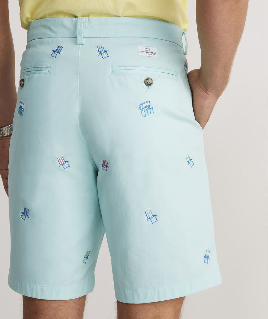 9 Inch Embroidered Stretch Breaker Shorts