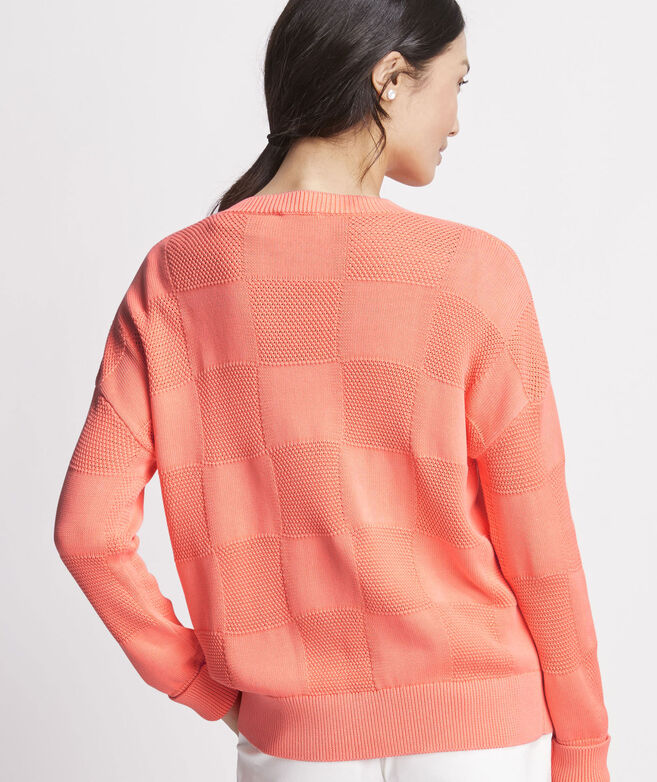 Garment-Dyed Patchwork Crewneck Sweater