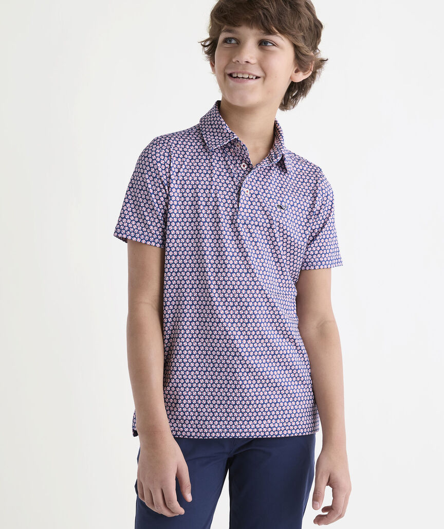 Boys' Performance Printed Sankaty Polo
