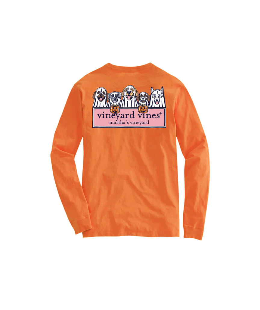 OUTLET Boys' Ghost Pups Logo Box Long-Sleeve Pocket Tee