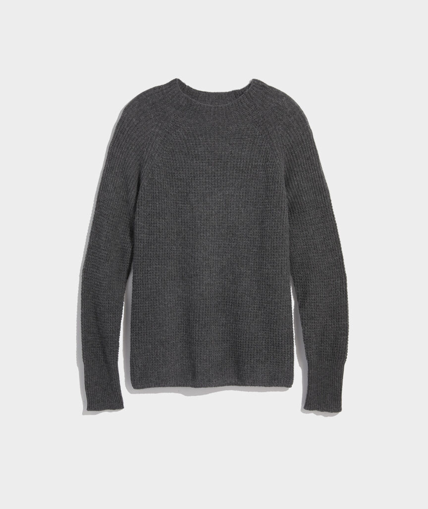 Seaspun Cashmere Waffle-Knit Mockneck Sweater