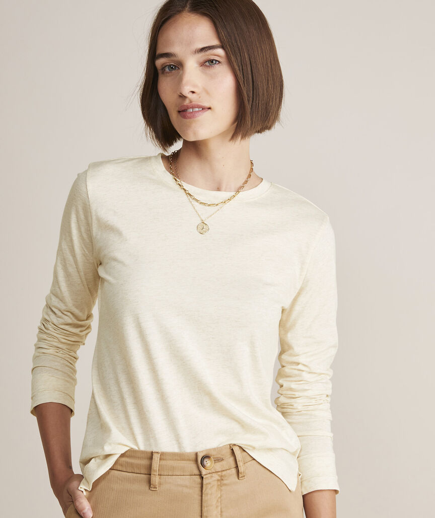 Shop Pima Cotton LongSleeve Crewneck Tee at vineyard vines