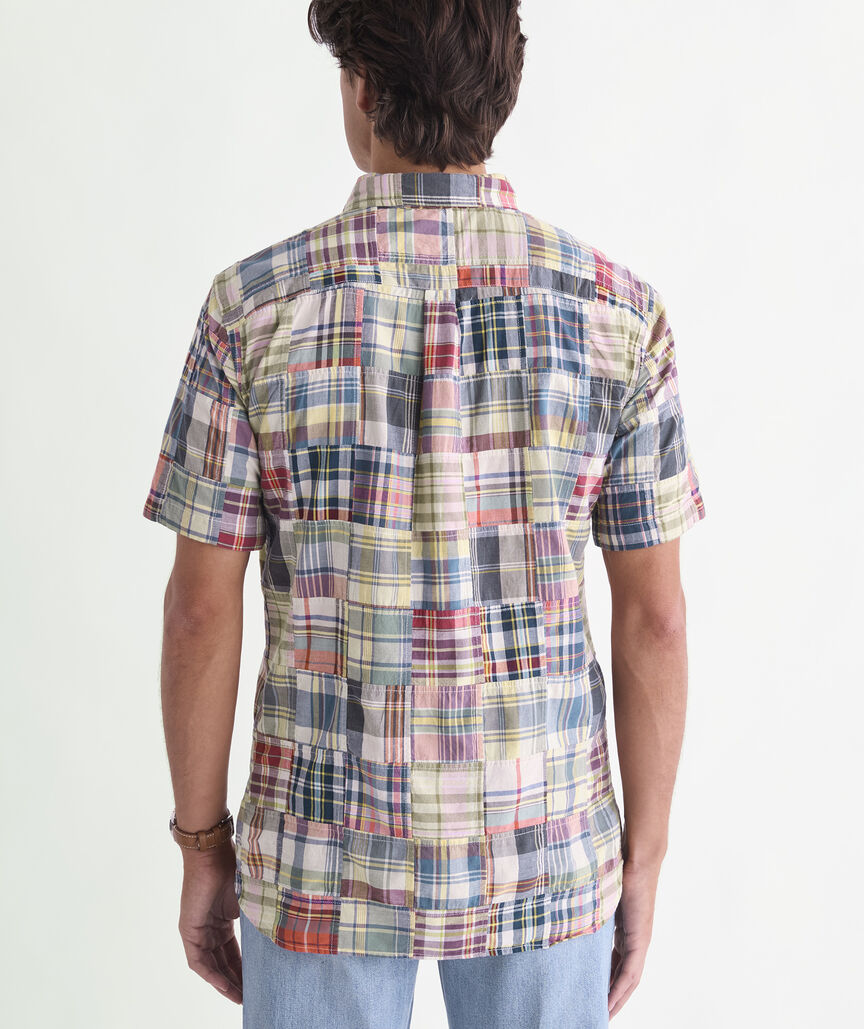 Patchwork Cotton Madras Short-Sleeve Shirt