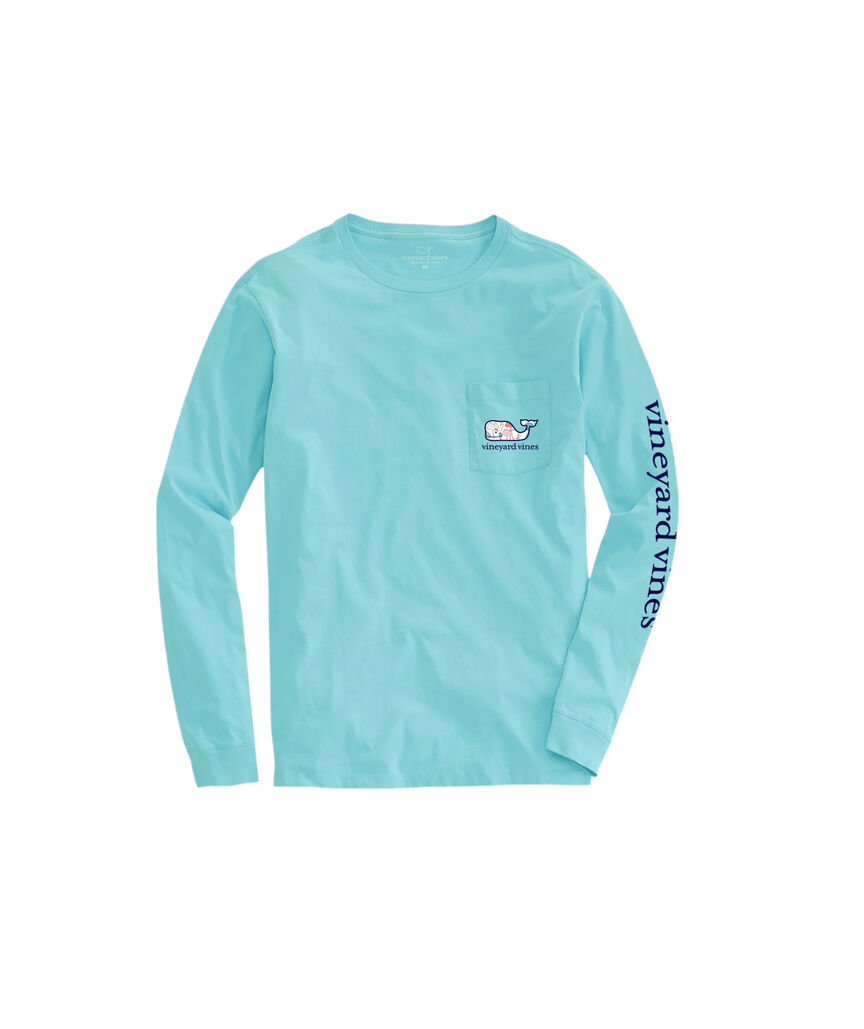OUTLET Girls' Flamingo Mingle Whale Long-Sleeve Pocket Tee