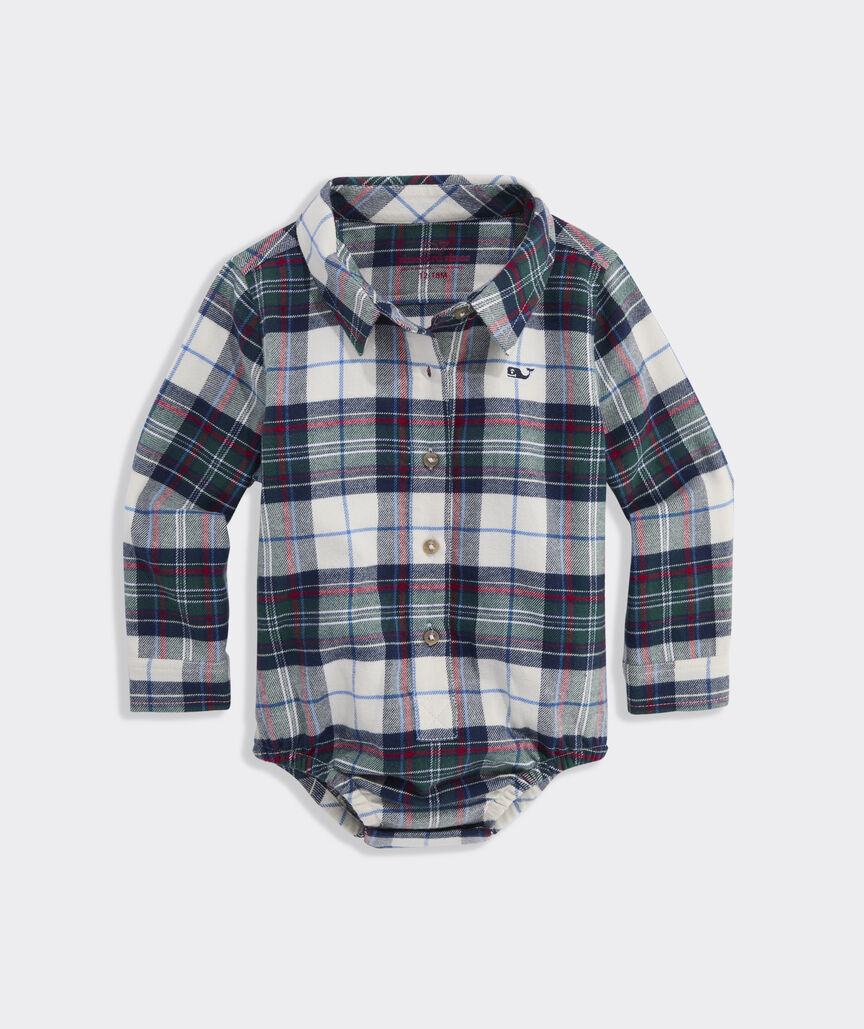 Baby Long-Sleeve Tartan Body Suit