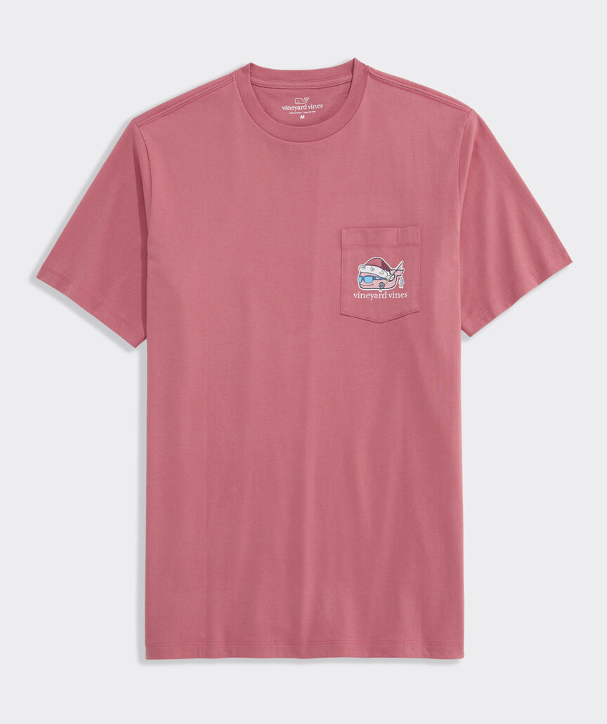 Fishing Santa Whale Short-Sleeve Pocket Tee