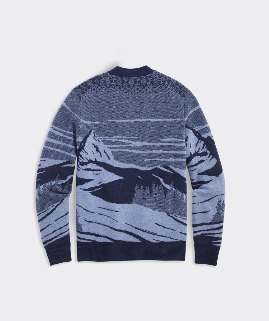 Merino Wool Mountain Scenic Cardigan