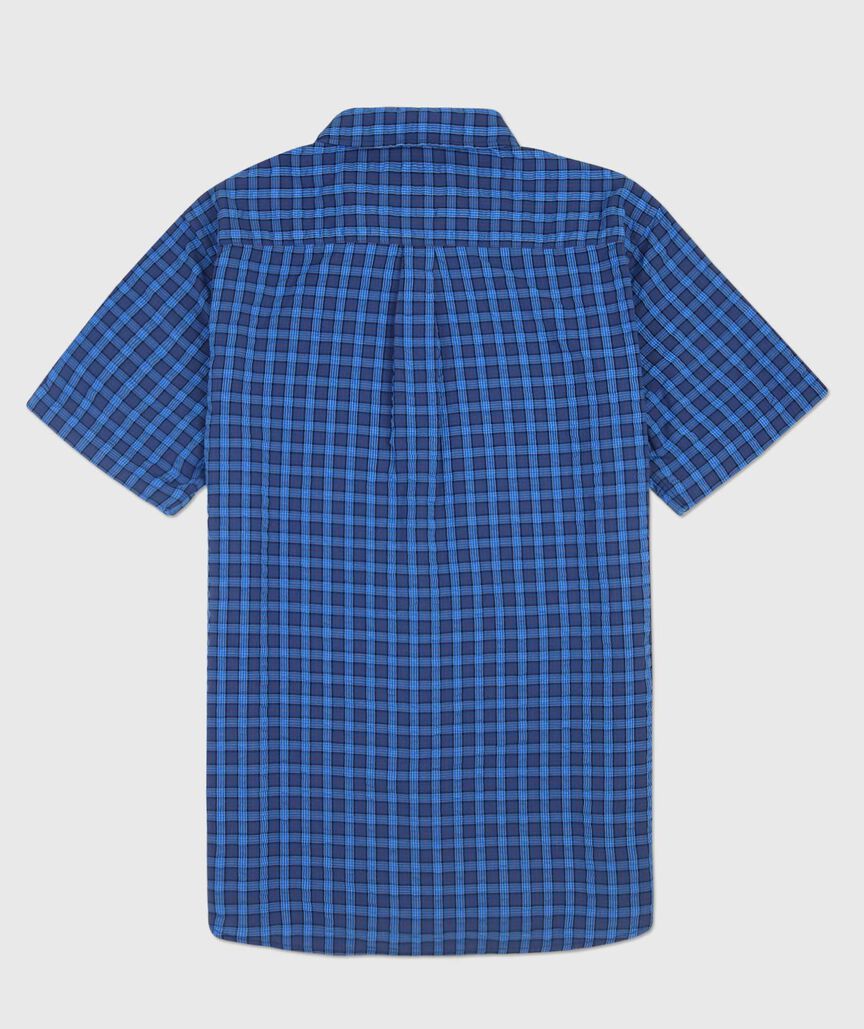 OUTLET Seersucker Plaid Short-Sleeve Shirt