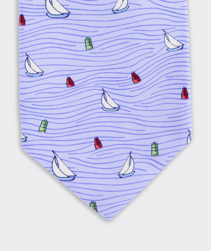 Sailboat Waves Silk Tie