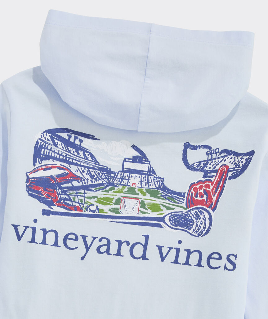 Boys' Lacrosse Field Whale Cotton Hoodie Tee