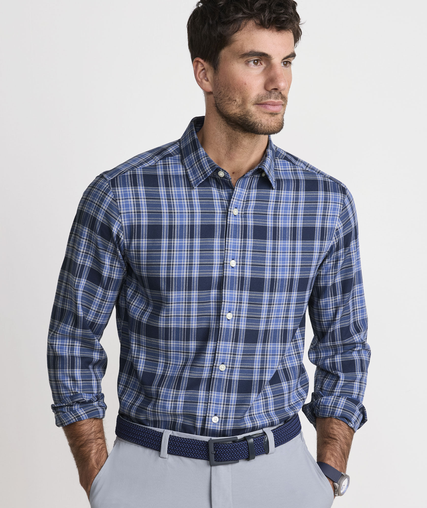 Performance Brushed Tech Twill Sherburne Plaid Shirt