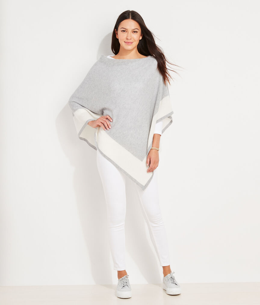 Cashmere Bold Stripe Poncho