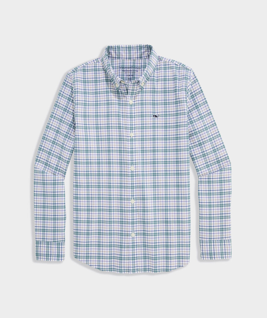 Boys' Performance Cotton Check Shirt