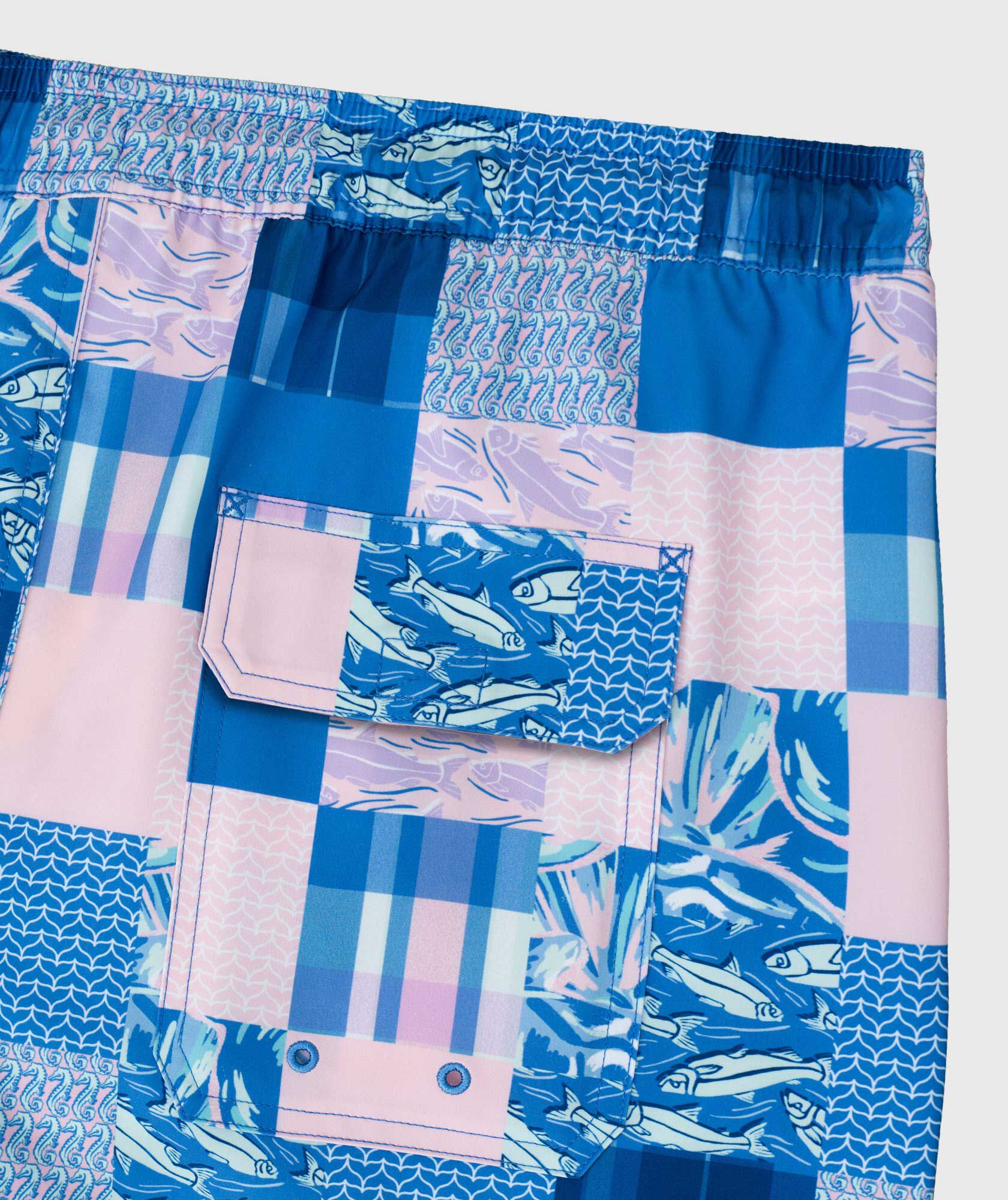 Shop OUTLET 7 Inch Patchwork Chappy Swim Trunks at vineyard vines