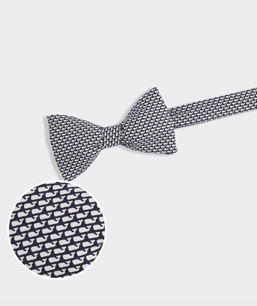 Micro Whales Silk Bow Tie
