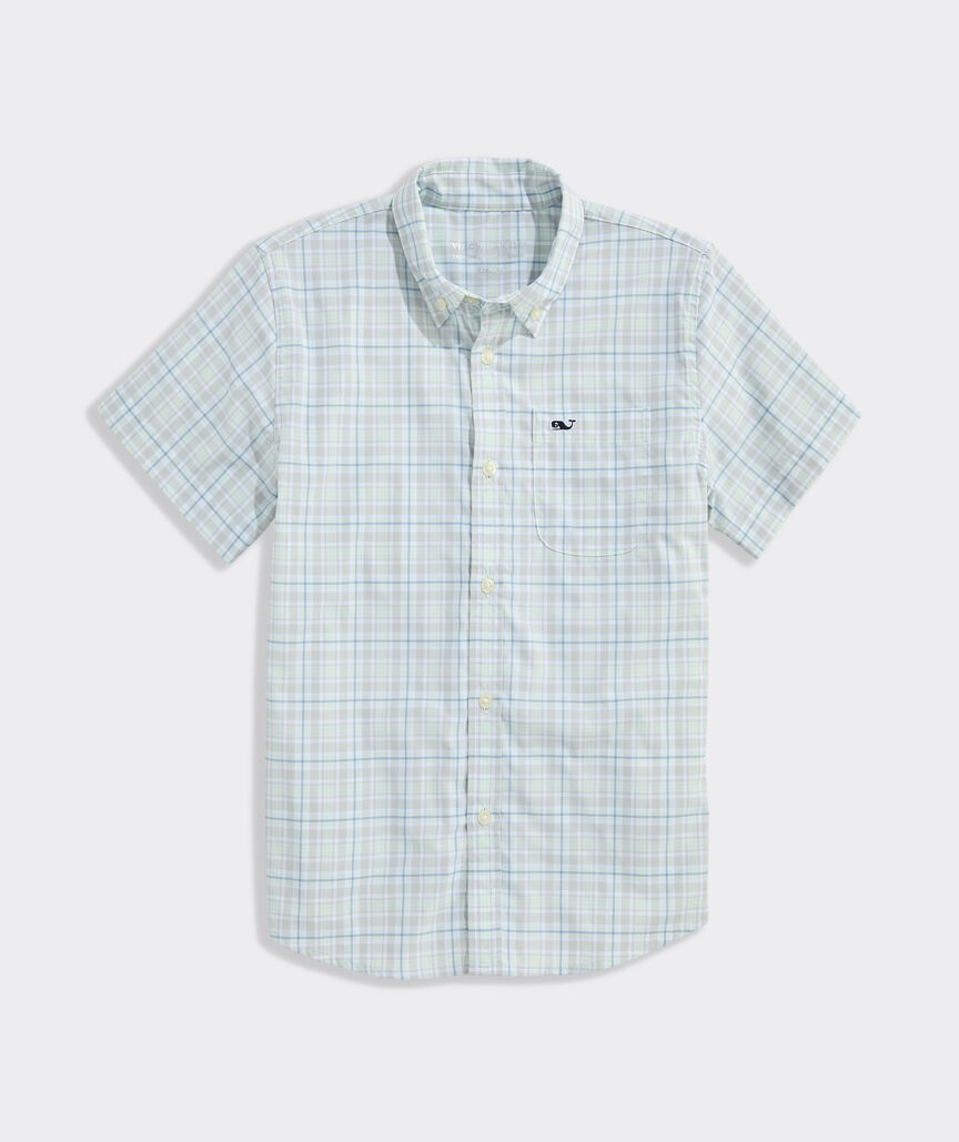 Boys' Performance Plaid Short-Sleeve Featherweight Shirt