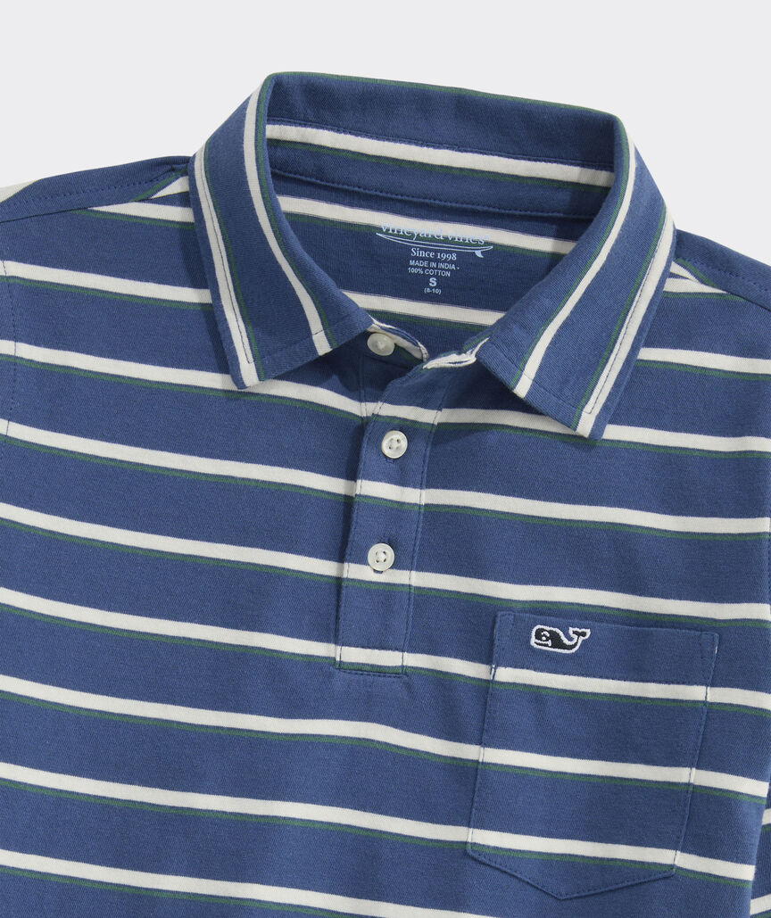 Boys' Striped Surf Long-Sleeve Polo