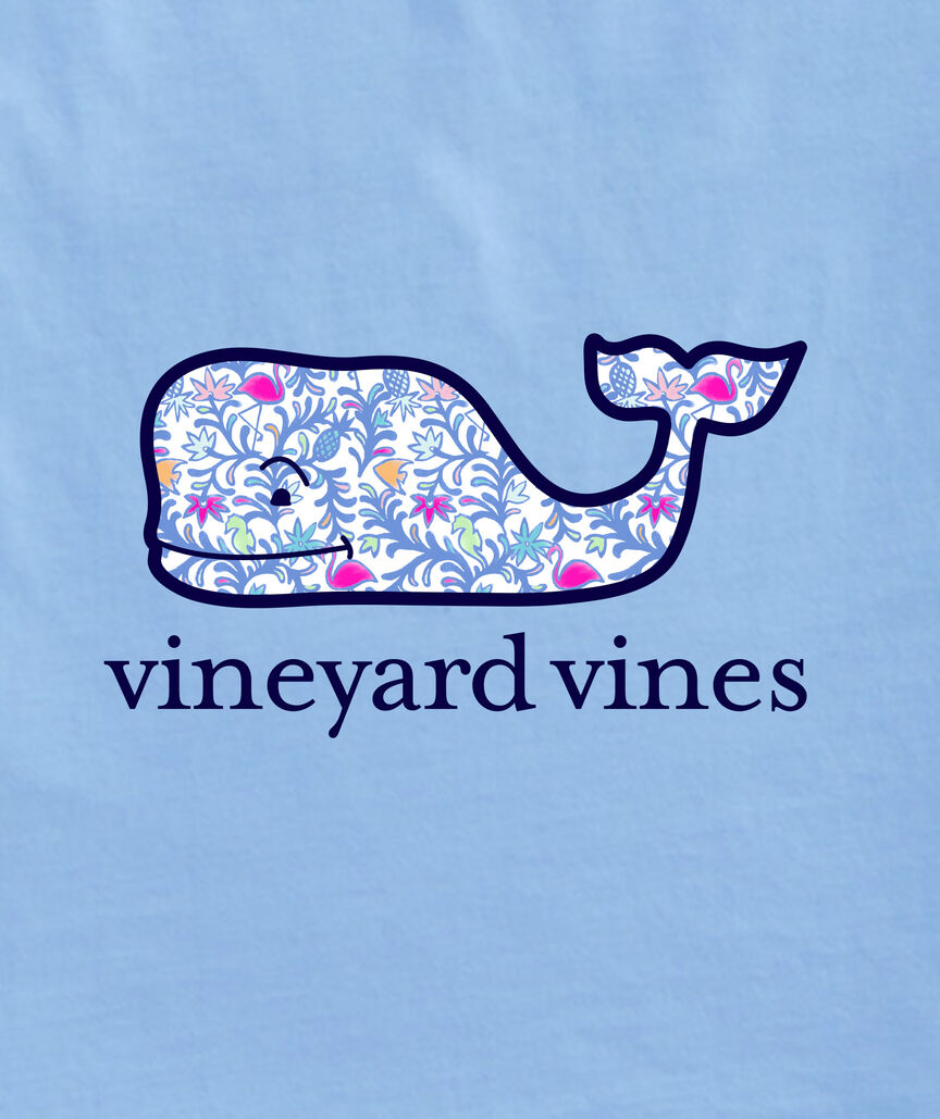 OUTLET Women's Flamingo Otomi Print Whale Short-Sleeve Pocket Tee