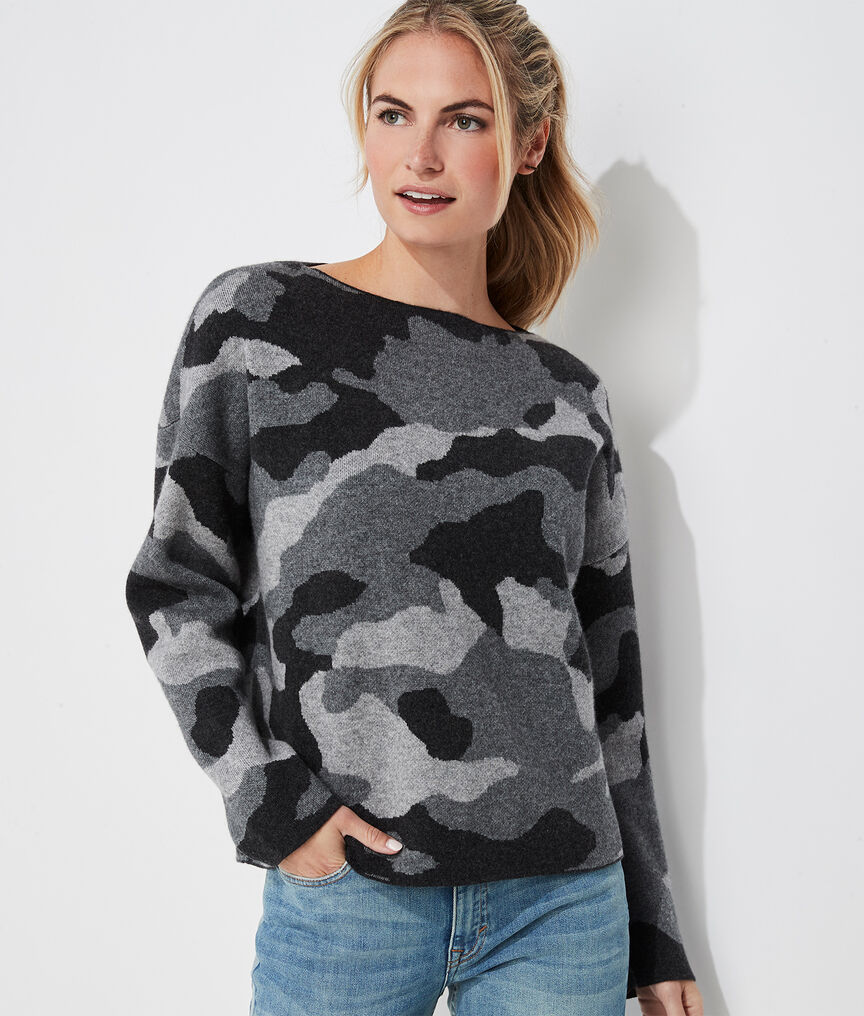 Shop Camo Boatneck Sweater at vineyard vines