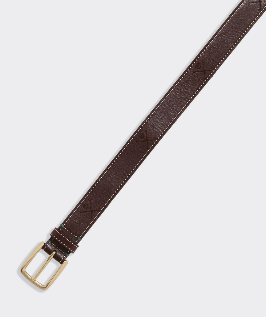 Embossed Golf Leather Belt