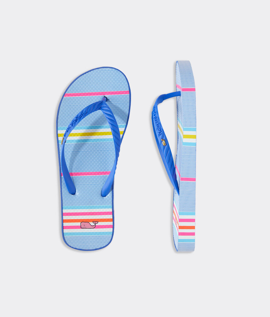 Beachy Stripe Printed Flip Flops
