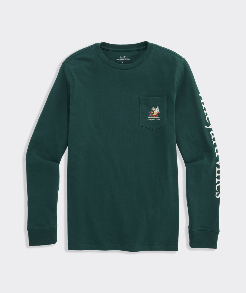 Boys' Doodle Sleigh Long-Sleeve Pocket Tee