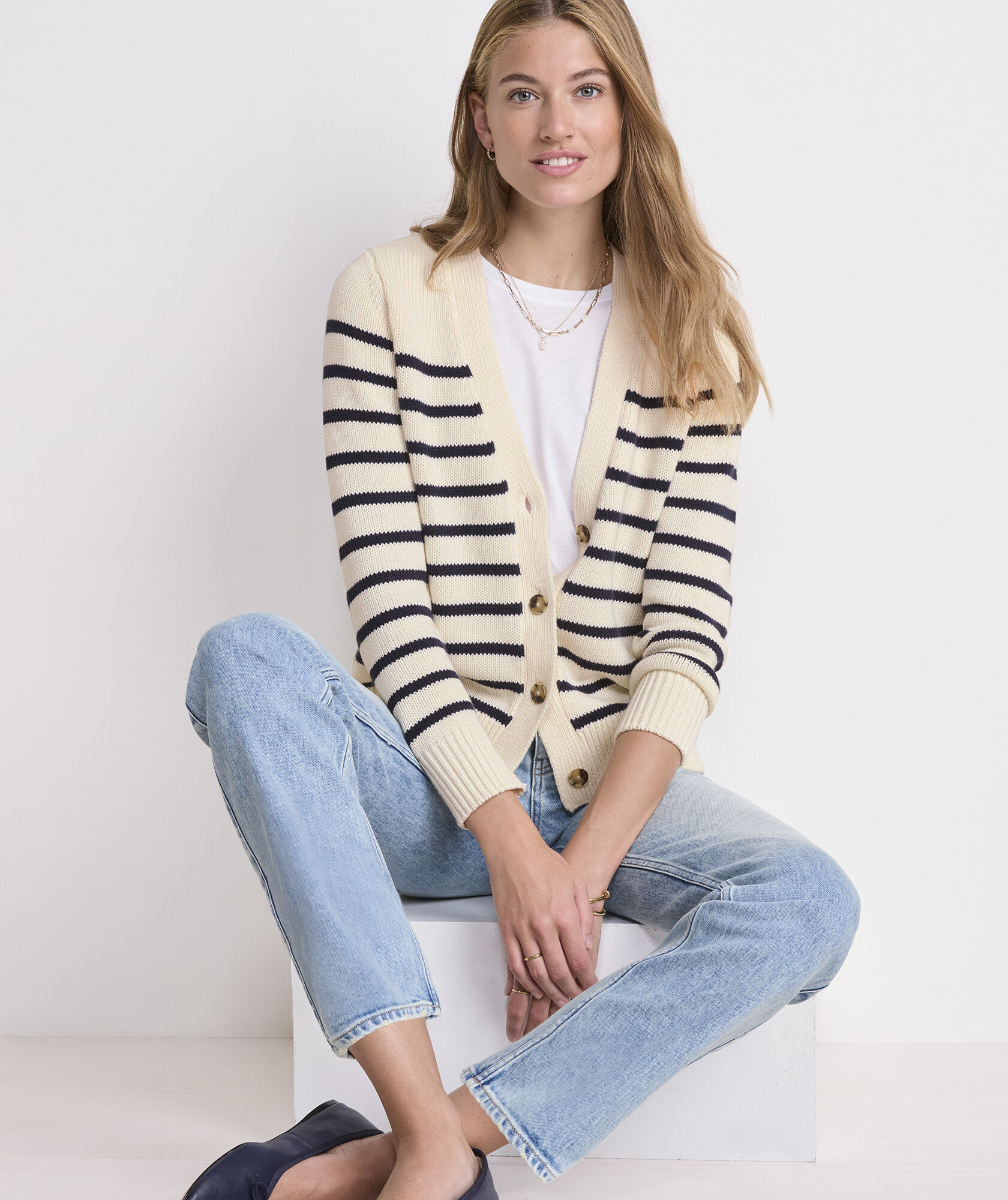 Head Of The Charles® Women's Breton Stripe Cardigan