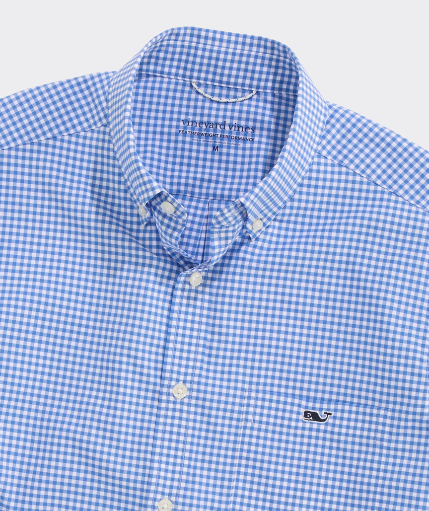 Performance Coral Reef Gingham Short-Sleeve Featherweight Shirt