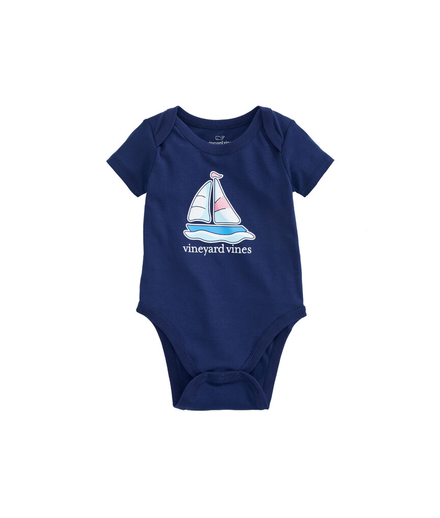 Baby Short-Sleeve Sailboat Bodysuit