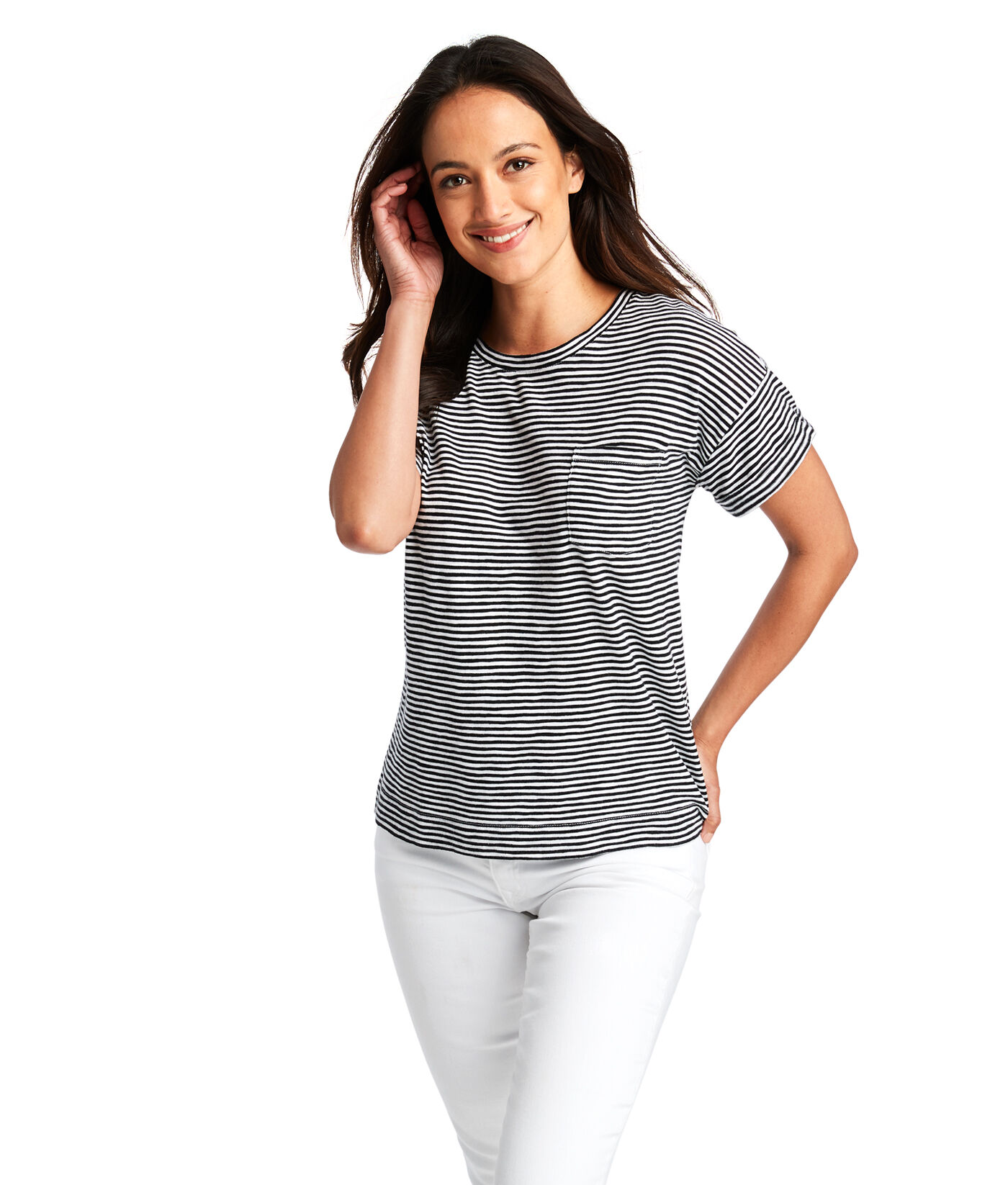 Striped Boxy Pocket Tee at vineyard vines