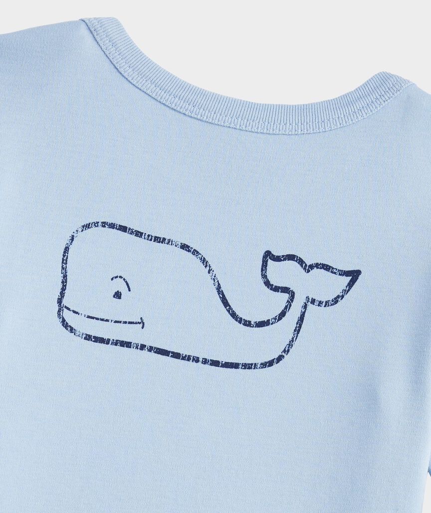 Baby Long-Sleeve Vintage Whale Body Suit