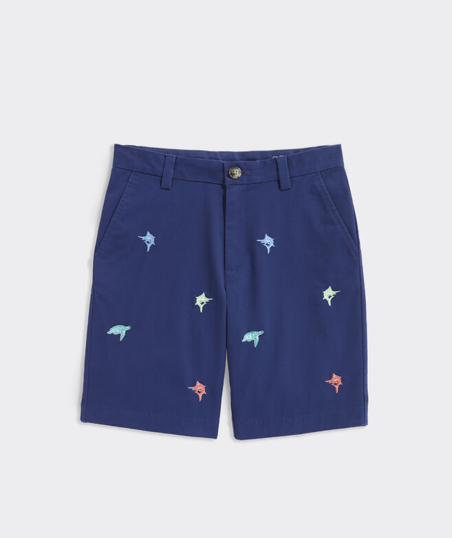 Boys' Embroidered Stretch Breaker Shorts