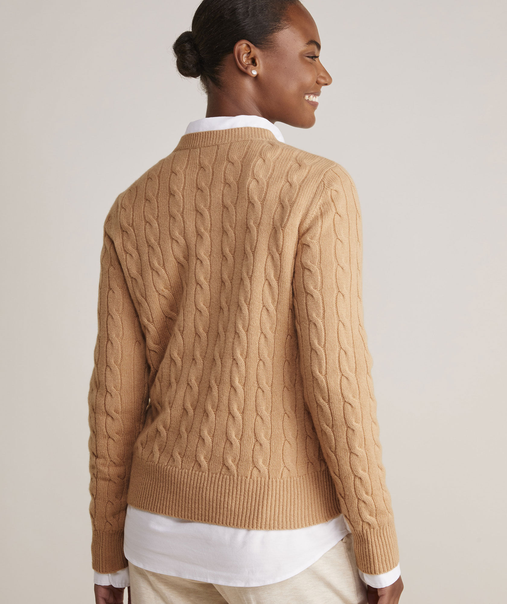 Classic Cable Knit Cardigan in Ivory - Marea by Liz Joy – Townsend